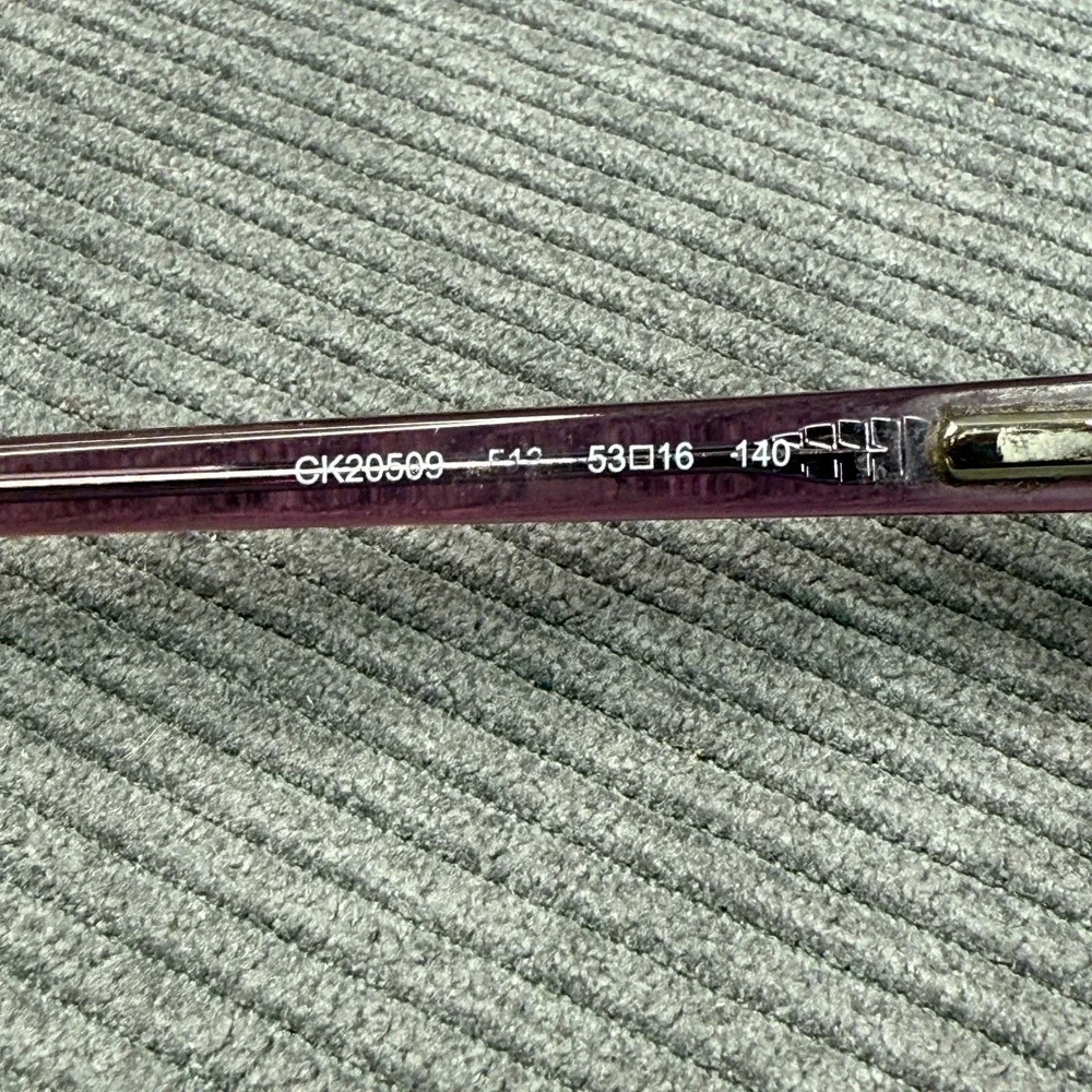 Calvin Klein CK20509 Purple Transparent Rectangular Eyeglasses Frames 53-16-140